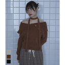 【8/10限定 20%OFFクーポン】titivate ロングタイ付きオフショルニット【miette ミエット】 トップス