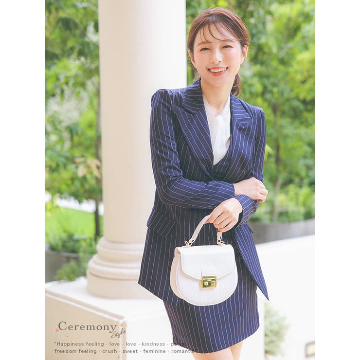 Retica ダブルボタンジャケットストライプワンピーススーツ セレモニースーツ 結婚...