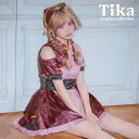 Tika オープンショルダーAラインキョンシーコスチューム ハロウィンコスプレ ガーリーコスプレ 露出少なめ ナース 中華服 チャイナドレス Mサイズ ダスティ...