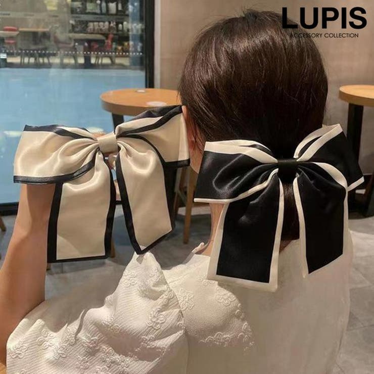 LUPIS バイカラーリボンシュシュヘアゴム ヘアアクセサリー