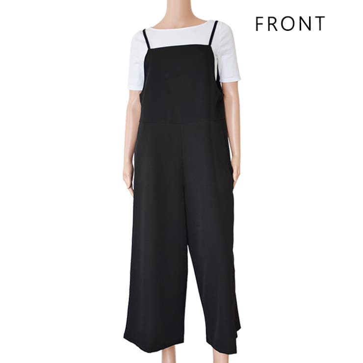 レースレディース サロペット ワイドパンツ S〜XL ブラック オールインワン ノース...