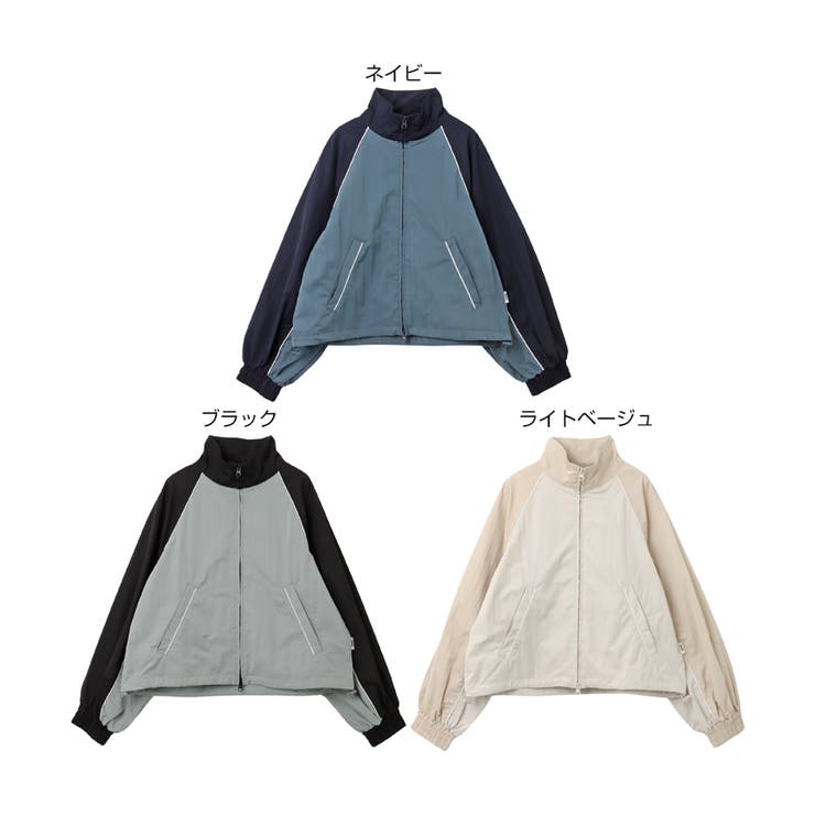 【10％OFFクーポン！9/24(木)1:59まで】andme バイカラー 長袖 ブルゾン ジャケット レディース 羽織り アウター ノームコア トップス ダブルジップ コンパクト サイドポケット 配色 薄手 カジュアル 春 夏 秋 ANME アンメ ア shoplistselect-10004165 SHOPLIST サンプル画像2