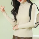 レースレディース 裏起毛 モックネック 長袖 リブ ニット プルオーバー 女性 レディース セーター 秋 冬 トップス プチハイネック ボトルネック 単色 無地...
