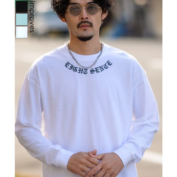 【10％OFFクーポン！11/27(木)1:59まで】improves 長袖Tシャツ メンズ レディース SIDEWAY STANCE サイドウェイスタンス ネックロゴ グラフィック ロンT カットソー スケーター ストリート 韓国 トップス