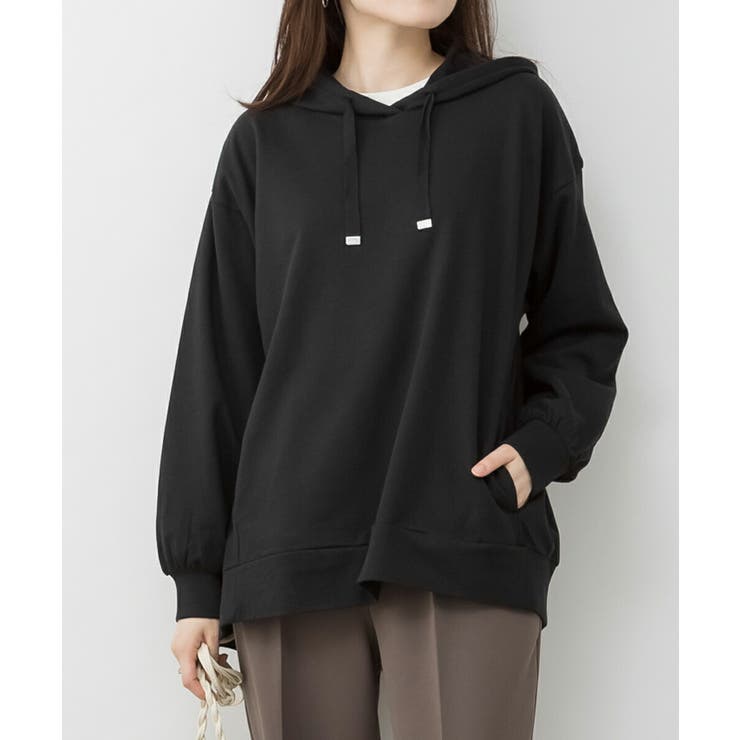 【10％OFFクーポン！12/11(木)1:59まで】JungleJalopy ミニ裏毛脇スリットプルオーバーパーカー トップス