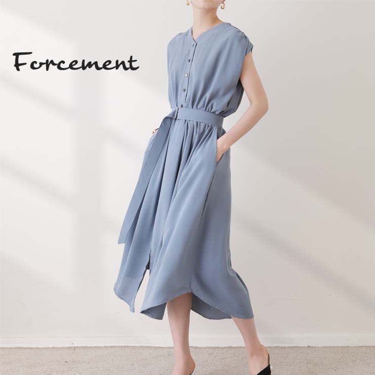 【10％OFFクーポン！2/23(月)1:59まで】maison de LATIR ノースリーブ ワンピース 半袖 ロング マキシ丈 ロングワンピース マキシワンピース シャツワンピース ゆったり シャーリング 大きいサイズ 韓国ファッション 冬 セクシ