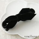 【5/16 1:59まで 5%OFFクーポン】VINGTAINE バナナクリップ ヘアクリップ ベルベット リボン スタイリッシュ ヘアアクセサリー 可愛い ギ...