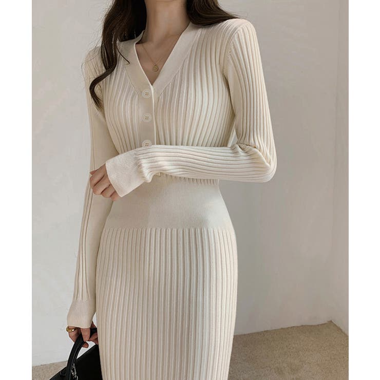 SUNSHINE CLOSET タイトニットワンピース ロングワンピース ワンピース・ドレス