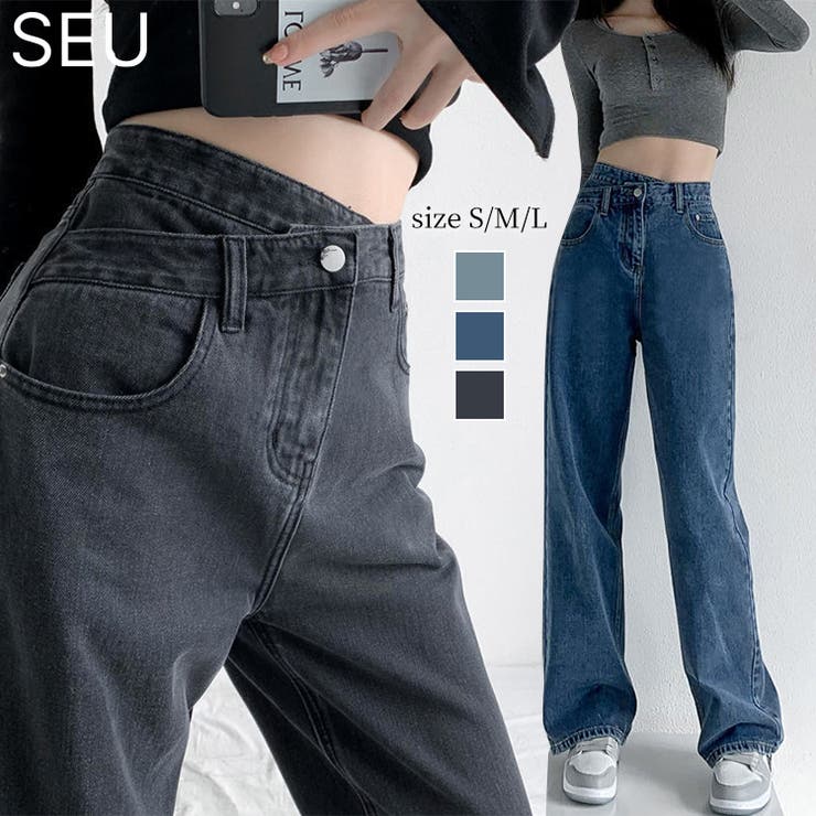 SEU 웨스트 크로스 스트레이트 와이드 팬츠 [SHOPLIST 한정 신작 봄 여름 가을 겨울] 바지 바지