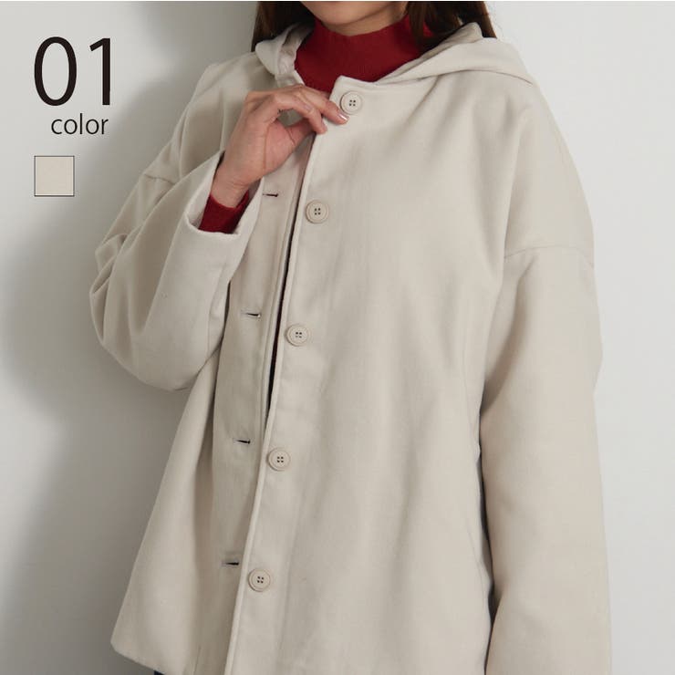 SETUP7【WOMEN】 【SETUP7】フェイクウールフード付きジャケット GLR アウター(コート・ジャケットなど)のサムネイル