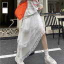 【6/25限定 20%OFFクーポン】LADY LIKE 【春夏新作】レース付きアシンメトリーレイヤースカート スカート