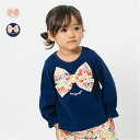 こどもの森e-shop 花柄リボン付き長袖Tシャツ トップス