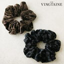 【5/16 1:59まで 5%OFFクーポン】VINGTAINE シュシュ レオパード 豹柄 ベロア 柄物 ヘアアクセサリー 可愛い ギフト プレゼント HS-...