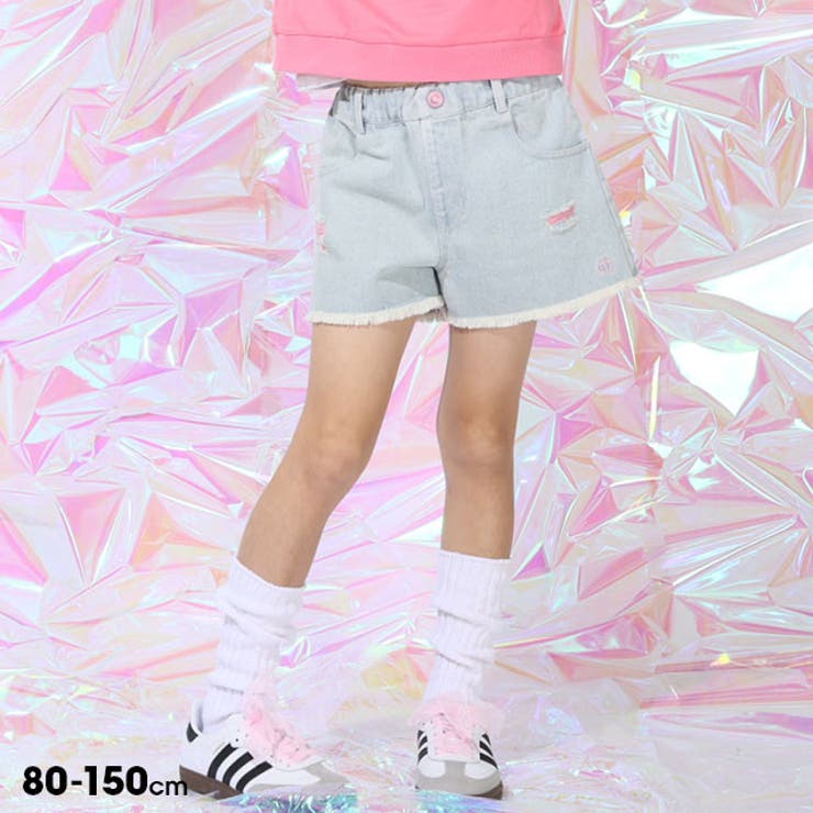 【10％OFFクーポン！2/10(火)1:59まで】BABYDOLL クラッシュデニムショートパンツ 0202K パンツ・ズボン