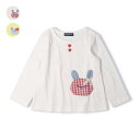 こどもの森e-shop 子供服 moujonjon (ムージョンジョン) うさぎ・ねこポシェット長袖アップリケTシャツ・ロンT 80cm 90cm 100cm 110cm 120cm 130cm 140cm M24801 トップス