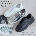 VIVIAN COLLECTION 厚底ゴムデザインスリッポンスニーカー シューズ・靴