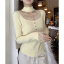 【8/11まで5%OFFクーポン】SUNSHINE CLOSET チョーカー風 リブニットトップス 韓国風 トップス