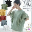 A Happy Marilyn オーバーレース フリル コットンTシャツ 大きいサイズ レディース トップス 綿100% カットソー LL 3L 4L 5L 6...