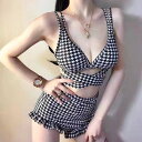 privatebeach 水着 千鳥柄バックリボンスイムウェア 水着