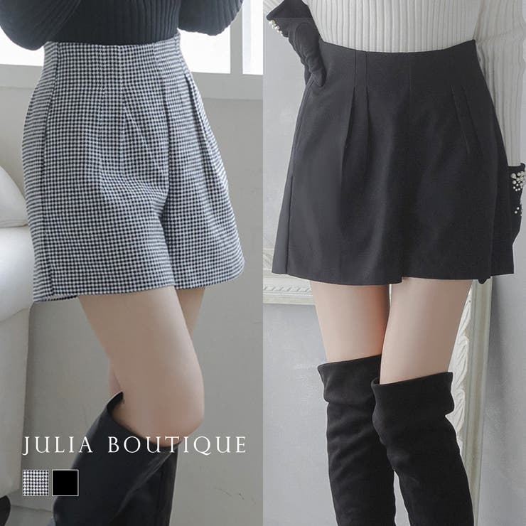 【10％OFFクーポン！4/27(月)9:59まで】JULIA BOUTIQUE 柄or無地ハイウエストショートパンツ/23552 パンツ・ズボンJULIA BOUTIQUE 柄or無地ハイウエストショートパンツ/23552 パンツ・ズボン