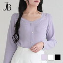 JULIA BOUTIQUE ビジューパールボタンハートネックニットトップス [24018 長袖 ショート丈 無地 Vネック レディース セーター ブラック 黒...