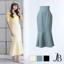 JULIA BOUTIQUE コルセットマーメイドスカート [24022 ロング マキシ ハイウエスト タイト 無地 レディース ウエストゴム ボトムス ブラッ...