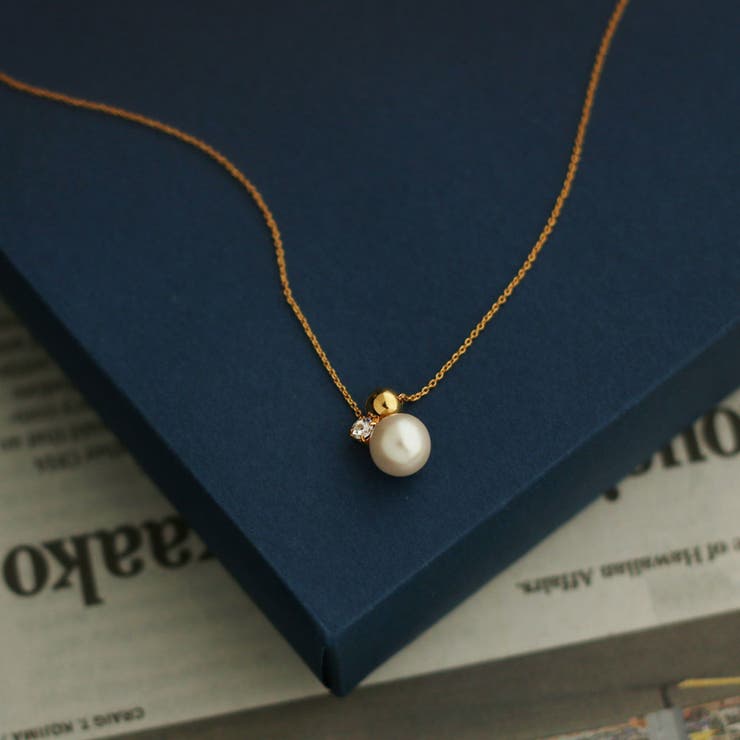 Melody Accessory ネックレス 日本製 ペンダント パール 1粒 ストーン シンプル 大人 金属アレルギー対応 チェーン レディース k18gp ゴールド 大人 カジュアル おしゃれ 人気 アクセサリー アクセサリー