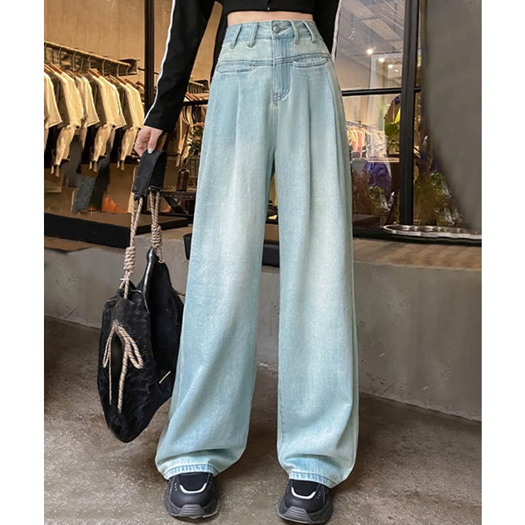 aimoha ハイウエストワイドデニムパンツ パンツ・ズボン