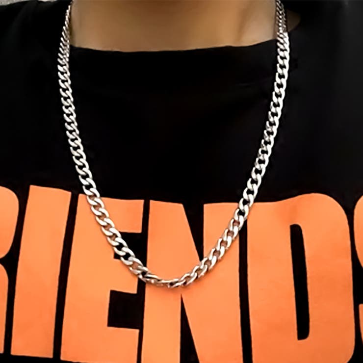 インナーショップDiamondHearts キューバンチェーンネックレス シルバー 韓国 韓国ファッション アクセ..