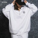 ONE 4 PREMIUM ハーフジップ レディース 裏起毛 ハーフジップ メンズ スウェット オーバーサイズ トレーナー ビッグシルエット ロゴ 刺繍 セットアップ 可能 スエット 襟付き トップス 長袖 大きいサイズ 春服 秋服 冬服 韓国ファッショ