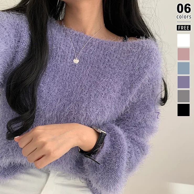 d.i.a新品オフショルダー紫色長袖トップス cocw0005797_c4.jpg