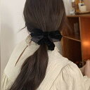 【マラソン期間中 5%OFFクーポン】インナーショップDiamondHearts ダブルリボンシュシュ リボン シュシュ ベロア ヘアゴム ヘアアクセサリー シンプル 韓国 韓国ファッション ヘアアクセサリー