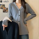 WITCH ペプラム ニット カーディガン Vネック 長袖 トップス