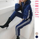 KawaiCat 裏起毛 セットアップ スウェット レディース 上下セット トップス 長袖 ロゴ トレーナー ジャージ パンツ ジョーガーパンツ ロングパンツ ...