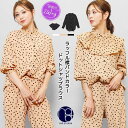 【5%OFFクーポン 9/11 1:59まで】mili an deni 取り外しラッフル襟バンドカラードットシャツ 長袖 M シャツ きれいめ ゆったり トップス レディース 秋 ミリアンデニ トップス
