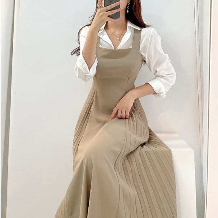 Ulysses 無地プリーツキャミワンピース ワンピース・ドレス