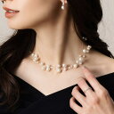 【マラソン期間中 5%OFFクーポン】CREAM-DOT ネックレス レディース ショート パール ミックス バブル テグス ランダム パーティー 結婚式 二次会 お呼ばれ 大人 華奢 ゴールド シルバー アクセサリー