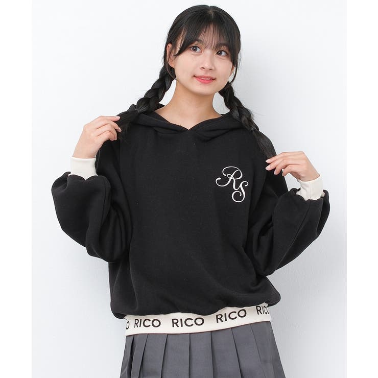 子ども服 SHUSHU 裏起毛裾ロゴフーディー パーカー トップス あったか 子供服 女の...