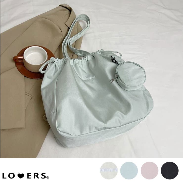 【10％OFFクーポン！11/27(木)1:59まで】LOVERS 春新作 ミニポーチ付き 巾着ナイロントートバッグA4サイズ サブバッグ ママバッグ マザーズバッグ 推し活バッグ 鞄 カバン かばん 肩掛けバッグ 大容量 軽量 軽い レディース 韓国