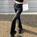 JS FASHION デニムパンツ ロングパンツ 無地 ボトムス ハイウエスト 美脚 細見え トレンド 韓国ファッション 大人カジュアル デイリーおしゃれ シンプル 体型カバー 通学 通勤 大きいサイズ 春 夏 秋 冬【ko5610144】 パンツ・ズボ
