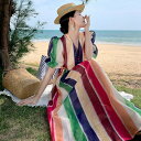 JS FASHION リゾートワンピ 総柄 エスニック風 半袖 マキシワンピ ストライプ カラフル ワンピース フレア ビーチワンピ ロングワンピ マキシ丈 セクシー おしゃれ きれいめ 大きいサイズ 体型カバー 夏服 春夏 夏ワンピ 夏コーデ リゾート