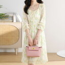 JS FASHION 花柄ワンピース シフォン フリル Aライン ワンピース シフォンワンピース 花柄 ワンピース ひざ丈 ミディアム丈 花柄ワンピ 春ワンピース 夏ワンピース ガーリー きれいめ 体型カバー 大きいサイズ お出かけ 春 夏 レディース