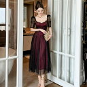 JS FASHION 花柄 レース ワンピース チュール シースルー レイヤー フレア Aライン ワンピ パーティードレス 半袖 同窓会 60代 50代 40代 ロング丈 きれいめ セクシー 上品 エレガント リゾート 謝恩会 春 夏 秋 冬 オケージョ