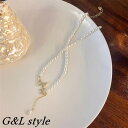 【5/16 1:59まで 5%OFFクーポン】G&L Style バタフライモチーフパールネックレス 9775 アクセサリー