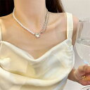 G&L Style ハートモチーフストーン×パールネックレス 10307 アクセサリー