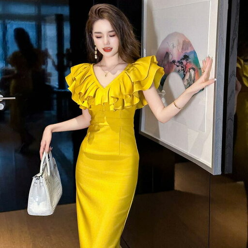 JS FASHION タイトワンピ フリル ボリューム パーティードレス タイト ワンピース 半袖 ロング丈 きれいめ タイトワンピース セクシー 無地 エレガント ゴージャス 大きいサイズ 結婚式 謝恩会 二次会 発表会 お呼ばれドレス 食事会 春 夏 JS FASHION タイトワンピ フリル ボリューム パーティードレス タイト ワンピース 半袖 ロング丈 きれいめ タイトワンピース セクシー 無地 エレガント ゴージャス 大きいサイズ 結婚式 謝恩会 二次会 発表会 お呼ばれドレス 食事会 春 夏
