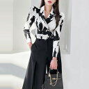 JS FASHION セットアップ ジャケットトップス フレアパンツ 上下セット ロングパンツ パーティー ロング丈 白黒 きれいめ 細見え 華やかおしゃれ 上品 エレガント かっこいい 二次会 発表会 お呼ばれ 春 夏 30代 40代 50代【hnw4