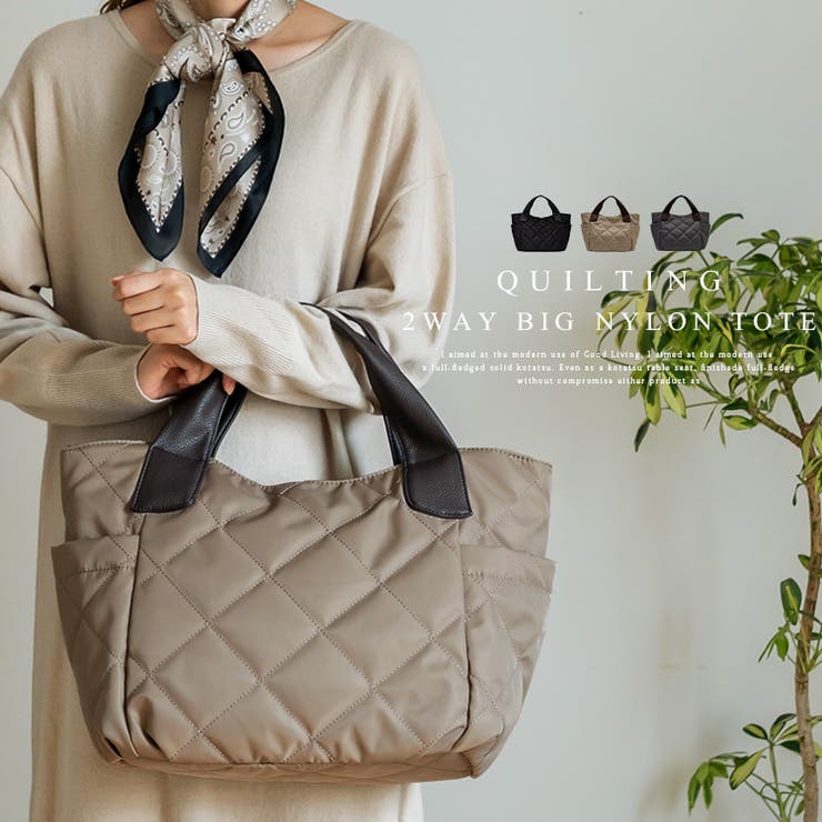 【10％OFFクーポン！11/27(木)1:59まで】Vita Felice キルティング2wayナイロンBIGトートバッグ バッグ・鞄