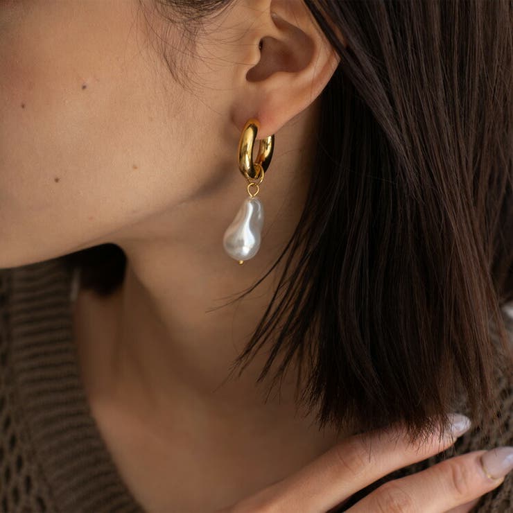 Vita Felice パール風ゴールドピアス アクセサリー