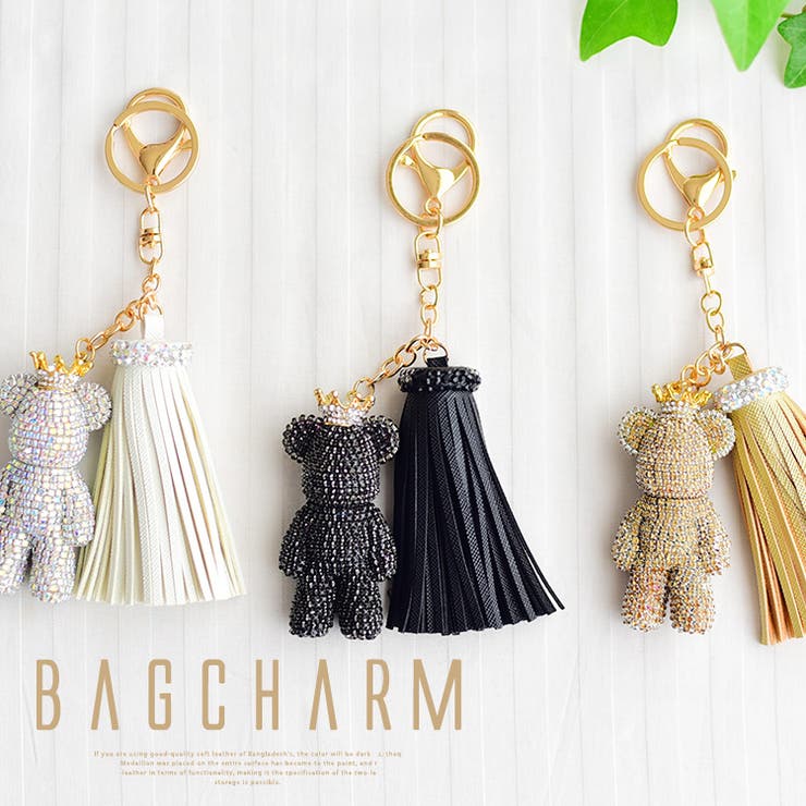 【ポイント2倍＆クーポン！3/11(水) 1:59まで】Vita Felice ビジューベアバッグチャーム 小物